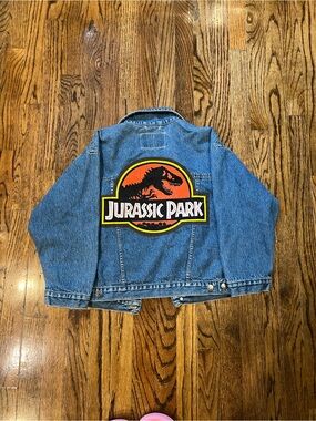 Jurassic Park Kids' Blue Denim Jacket with Icon Patch